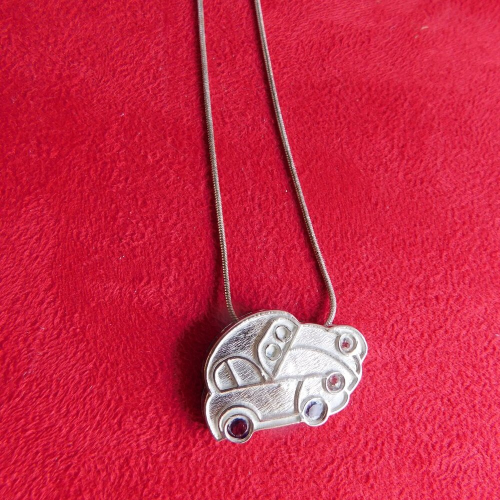 Ladies Sterling Silver 925 Volkswagen Bug Necklace